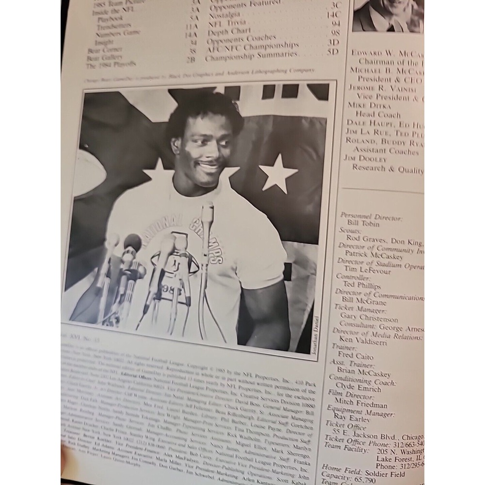 1986 CHICAGO‎ BEARS vs LOS ANGELES Rams NFC Championship Program SOLDIER FIELD - Picture 9 of 10